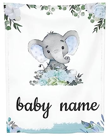 LDFHOIN Babydecke mit Namen und Datum Flanell personalisierte kuscheldecke Baby Geschenke Geburt 70 x 100 cm (75 x 100 cm + Personalisierung)