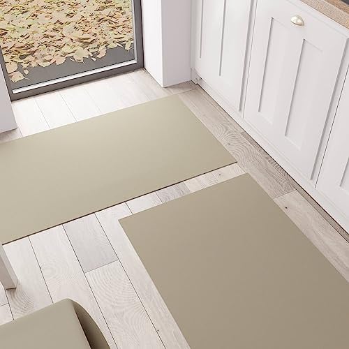 PETTI Artigiani Italiani - Tappeto Cucina, Passatoia Cucina, Tappeto Cucina Lavabile Antiscivolo, Tappeto Runner Cucina, Tappeto Tinta Unita 52x180 cm Tortora, 100% Made in Italy