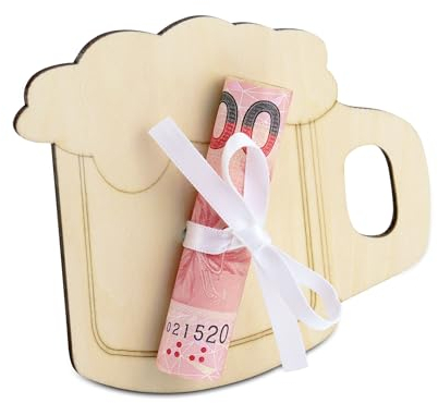TAKULA Bierbecher Geldgeschenk Holz Geldgeschenke Verpackung,Oktoberfest Deko-Oktoberfest Deko Party Geschenke für Männer