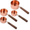4Pcs Measuring Cups and Spoons Set, Stainless Steel with Wood Handle Metric and US Measurements for Baking, Liquid and Solid 60ml 80ml 125ml 250ml (Rose Gold)