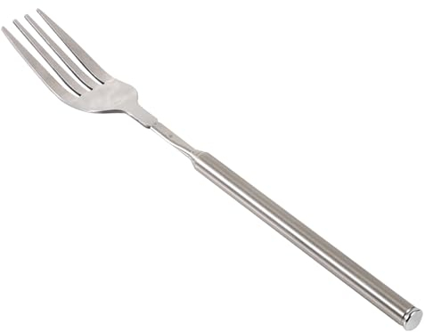 Tenedor de Cena de Acero Inoxidable, Tenedor de Mango Largo Telescópico Resistente Y Duradero, Tenedor Extendido Extensible para Barbacoa, Cena, Postre, Verduras