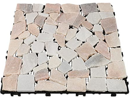 OSALADI Piastrelle Per Pavimenti Ad Incastro in Pietra Naturale Anticorrosive Per Interni Ed Esterni, Fai Da Te Per Terrazzo, Giardino, Patio, Balcone
