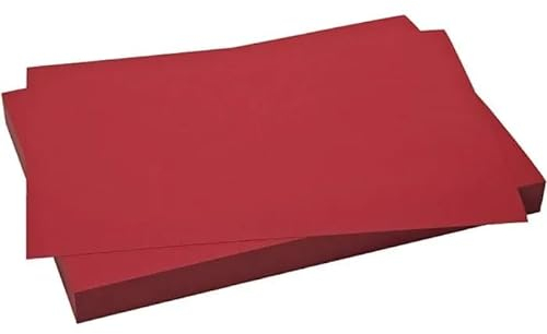 artdee® Bastelkarton – (50 x 70 cm / 270 g/m² / Weihnachtsrot) – 100 Blatt Bastelpapier Tonkarton – Buntpapier zum Basteln – für grenzenlose Gestaltungs- und Bastelmöglichkeiten