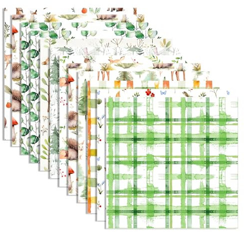 24 Sheets Scrapbook Papier Watercolour Forest Animals Pattern Double-Sided Decoupage Papier, 12 Designs Scrapbook Craft Paper, DIY Origami Weihnachten,30 x 30cm