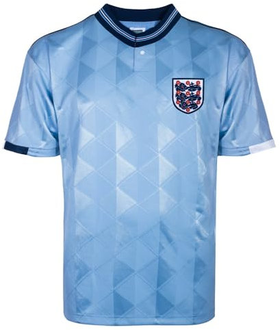 England 1989 Third Retro Football Shirt Blue Medium Polyester