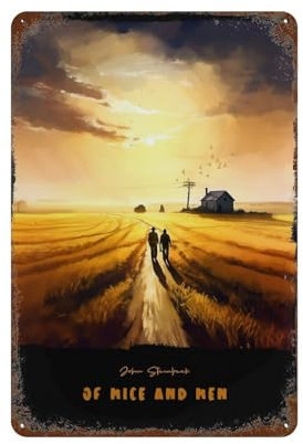 HAMAQAA of Mice And Men Wall Decor Art Metal Tin Poster Modern Home Decor Art Metal Poster Home Bar Shop Decorations Vintage Sign Gift 11.8x7.9