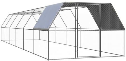 Willood Outdoor-Hühnerkäfig 3x12x2 m Verzinkter Stahl Freilaufgehege Outdoor Stahl
