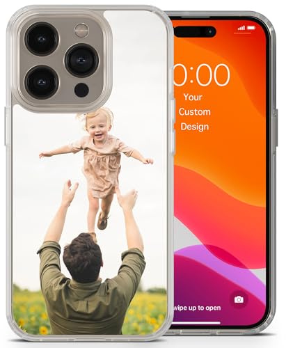 AIGAT Personalisierte Handyhülle für iPhone 14 Pro - mit Fotocollage Hybride iPhone Hülle Zweilagig TPU-Acryl Individuelles Bilder - Ihr Design Hier | 1 Foto