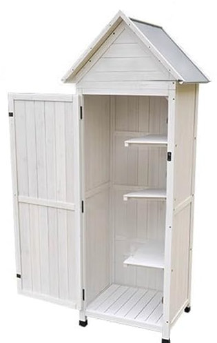 Gartenschrank Außenlagerschuppen Außenwerkzeugschrank Balkon-Kleinteileschrank(Weiß)