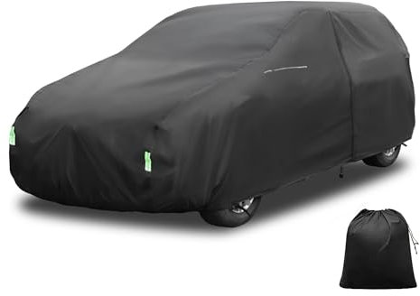 X AUTOHAUX Waterproof SUV Car Cover for SUVs Up to 181 Inches - All-Weather Protection, Anti-UV, Windproof, Left Side Zipper & Mirror Pockets Heavy Duty Outdoor Vehicle Cover