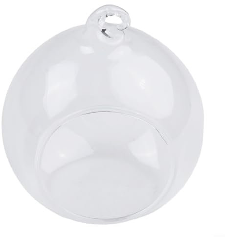 Terrario de plantas, bola de cristal colgante de boca abierta para plantas y exhibiciones de velas, perfecto para decoración del hogar, soporte de plantas de aire (8 cm)