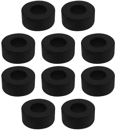 The Lord of the Tools Lot de 10 Entretoises en Caoutchouc M10 Rondelles Plates de 20mm de Diamètre Extérieur 10mm de Diamètre Intérieur 8mm épaisseur Entretoises Rondes Anti-vibrations Rondelles