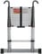 Telescopic Ladder 3.8m, Retractable Aluminium Ladder Soft Close with Hooks, Step 30cm, Suitable for Home Maintenance, Access to The Attic, Construction, etc.
