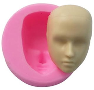 Palaufr Stampi per argilla - Stampo per viso di bambola adorabile, stampi per testa di bambino in silicone per viso di bambino - Strumenti per decorare torte fondenti Stampi in silicone fai-da-te per