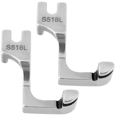 Briny River S518L Lot de 2 pieds presseur pour fermeture éclair invisible en métal Compatible avec la plupart des machines à coudre industrielles