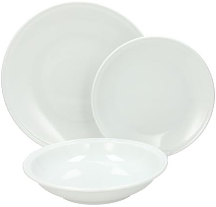 Tognana AZ Bianco, servizio piatti 18 pezzi per 6 persone, porcellana, bianco, Made in Italy