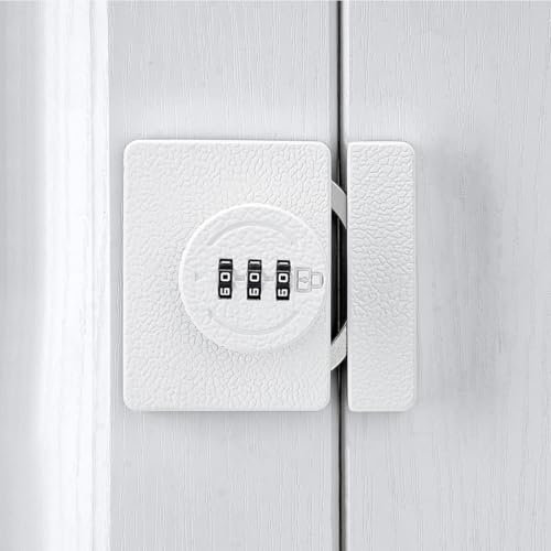 INIRET Serratura bianca per armadietto, con password a 3 cifre, senza chiave, anti leva, protegge la privacy, per cassetti, armadi, armadi, finestre, porte scorrevoli, bagno e giardino