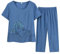 MJGkhiy Tuta Donna Completa Estiva Elegante Leggeri Cotone T Shirt Manica Corta e Pantaloni Larghi con Elastico Completi Comodi 2 Pezzi Completo in Lino Vintage Taglie Forti Tute Estivo Offerta