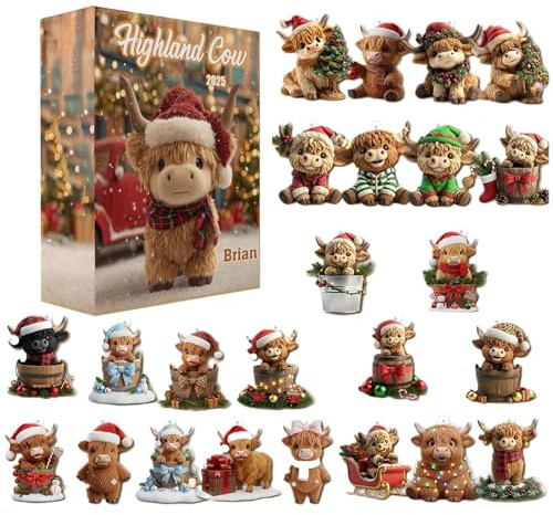 2025 Weihnachts Advent 2D Acryl-Anhänger mit 24 Tagen