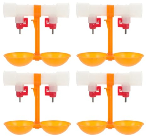 PAMINGONO 10 Stück Automatische Hühnertränke mit Doppeltem Hängebecher Abs Material 360° Automatische Wasserversorgung Leicht zu Reinigen für Enten und Hühner