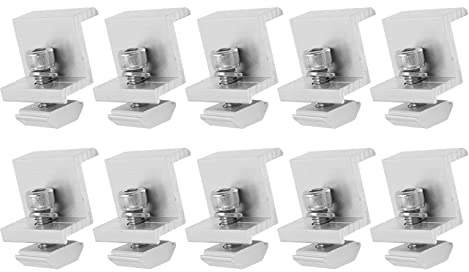 GOWENIC 10-Pack Z Bracket Solar Mounts | Aluminum Alloy Grounding Clamps for PV Rails, 35mm Pressing Blocks for RV House Roof Panels (40mm)