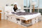 Bett mit Stauraum Bali 140x190 Weiss - Bett mit Bettkasten u. viel Stauraum, ideal f. kleine Schlafzimmer - Bett mit Aufbewahrung inkl. Lattenrost - Praktisch, Robust und Stilvoll