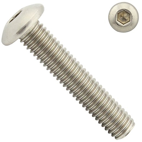 Linsenkopfschrauben mit Innensechskant (ISK) - M8x16 - (50 Stück) - ISO 7380-1 - rostfreier Edelstahl A2 V2A - Vollgewinde - Flachkopfschrauben - SC7380-1