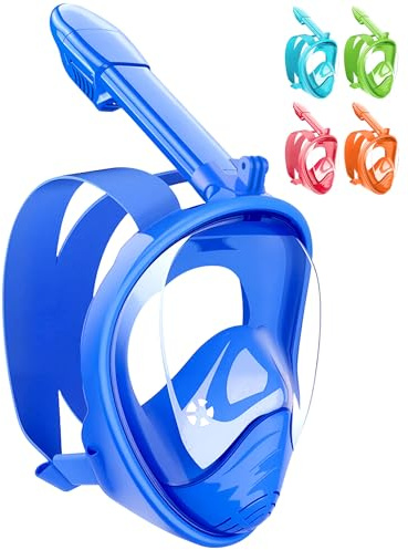 HINATAA Máscara de Buceo para Niños, 180° Snorkel de Cara Completa Infantil, Anti-vaho Anti-Fuga con Gafas para Niños de 4 a 12 Años
