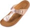 Palado Zehentrenner Damen Kos Metallic – gefertigt in Spanien – Obermaterial mit metallischer Optik – Weichfußbett – Veloursleder-Decksohle Rosegold UK6 - EU39