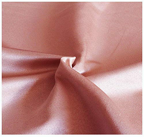 Russo Tessuti Tessuto Raso RASONE da Arredo Tappezzeria Tende Divani Tinta Unita 270x280cm-Rosa Antico