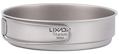 Lixada Lightweight Titanium Fry Pan Outdoor Single Person Camping Frying Pan Hiking Backpacking Cooking Frypan
