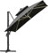 Outsunny Parasol déporté rectangulaire parasol LED inclinable pivotant manivelle acier alu. dim. 3L x 3l x 2,66H m polyester gris