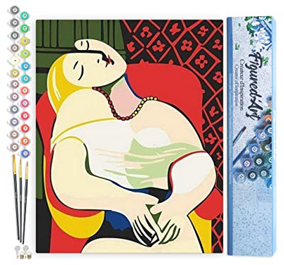 Figured'Art Peinture par Numéro Adulte Picasso Le Rêve - Activité Manuelle Kit de Loisir Créatif DIY Numéro d'Art Complet - 40x50cm sans châssis en bois