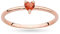 MARKO Roségold Damen-Goldring mit Granat 0,15Ct in Form eines Herzens | 14 Karat Gold (585) | Goldring inklusive Box | Goldring für Frauen (Granat, 59 (18.8))