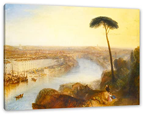 Pixxprint William Turner - ROME FROM MOUNT AVENTINE, Größe: 80x60cm, Leinwandbild, fertig gespannt, Wandbild, Dekoration, Kunstdruck, kein Poster