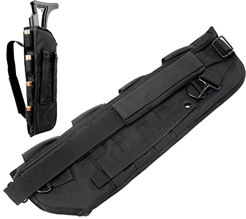 SJASD 20 inch Tattico Fucile a Pompa Fodero Borsa a Tracolla,Molle Custodia Imbottita Fondina Nera,Borsa Imbottita Borse da Caccia con Custodia a Conchiglia Borse Lunghe da Trasporto,50CM