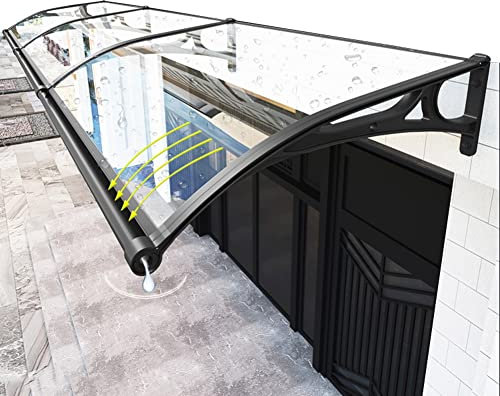 Front Door Canopy Outdoor Awning, Roofing Canopies Upgrade Large Sink UV Rain Snow Protection Reinforced Aluminum Alloy Bracket Rain Shelter For Back Door, Porch, Window