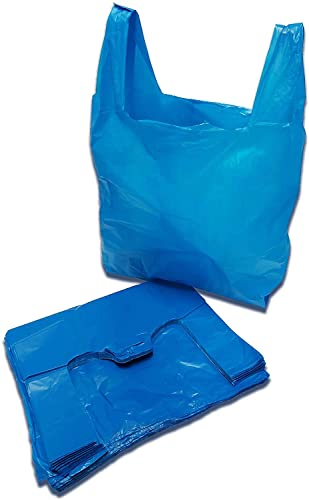Requisite needs 200 x blaue Kunststoff-Tragetaschen, Geschenktüten, Lunch-Taschen, Einkaufstaschen, Takeaway-Taschen (27,9 x 43,2 x 53,3 cm)