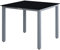 Casaria® Aluminium Gartentisch 4 Personen 87x87x73 cm Höhenverstellbar 5 mm Sicherheitsglas Wetterfest Garten Terrasse Balkon Esstisch Silber Schwarz