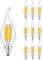 E12 Bombilla LED para candelabro 6 W regulable, equivalente a 60 W bombillas LED 2700 K blanco cálido 600 lúmenes punta de llama bombilla de araña de filamento LED base de candelabro E12 paquete de 10