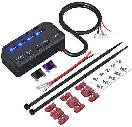 Palumma 12V Automobile Fuse Box, 20A Motorcycle Automotive Fuse Block Fuse Box Kit, Battery Protection Junction Box