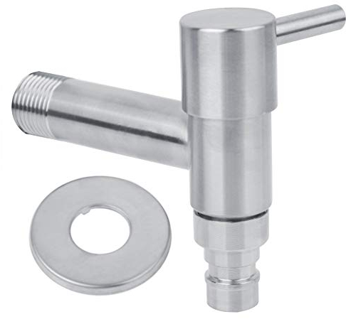 TOPINCN G1/2 Wasserhahn, Wandmontierter Kaltwasserhahn für Wäsche, Badezimmer, Waschmaschine, Edelstahl-Waschmaschinen-Wasserhahn, Mopp, Pool, Einhand-Kaltwasserhahn