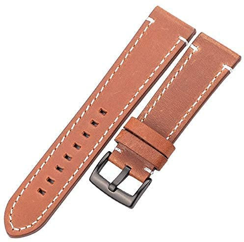 ZEDARO Leder Uhrenarmband 18mm 20mm 22mm Echtleder Uhrenarmband Gürtel Manuell Herren Dick Braun Schwarz Uhrenarmbänder Schnalle Uhren Zubehör