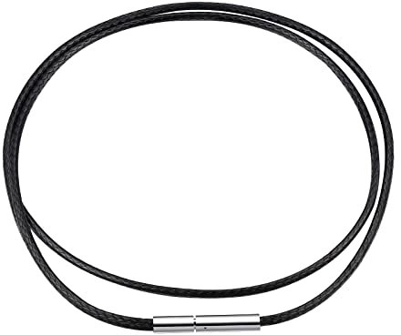 FindChic Lederkette Herren Minimalistische Kunstleder Kette Schwarz geflochten Lederband 2mm breit Damen Kette ohne Anhänger 71cm DIY Modeschmuck Accessoire