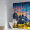 Mesnt Duschvorhang Natur Waschbar, 300x200cm Polyester Stoff Bad Vorhäng für Badezimmer Natur Berglandschaft, Mehrfarbig