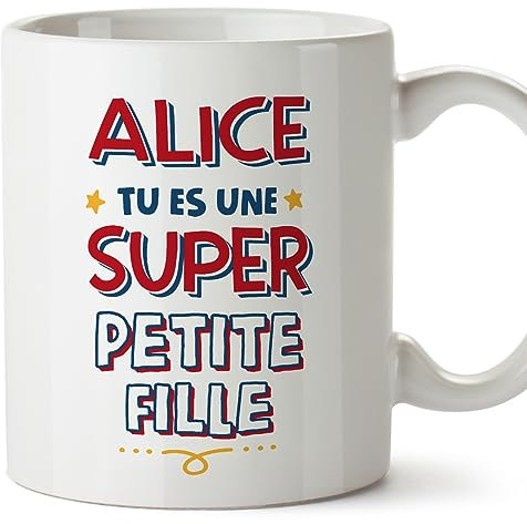 Mugffins Tasses Personnalisables pour PETITE-FILLE - En Français - Cadeau Personalisé- Tu es Super - 11 oz / 330 ml