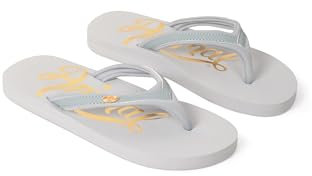 Animal Swish Womens Flip-Flops -Lightweight, Comfortable & Slip-on Footwear with Padded Straps - For Spring Summer, Beach, Walking, Outdoors Light Grey Adult Shoe Size 6