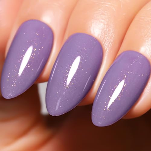 Imtiti Smalto Semipermanente Glitter, 15ml Smalto Semipermanente Unghie Viola Nuda Glitter UV Led Soak Off Smalto Gel Unghie UV Naturale Gel Nail Polish Per Uso Professionale e Domestico