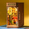 ROBOTIME DIY Book Nook Kit Buchhandlung mit Möbeln und LED Lampe, Booknook Miniatur Haus Modellbausatz, Diorama Modelbau Geschenk für Erwachsene, Bücherregal Deko
