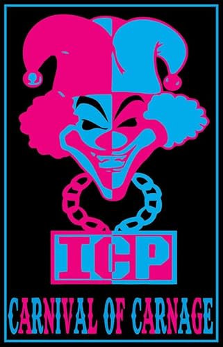 BUY ART FOR LESS Offiziell lizenziertes ICP Carnival of Carnage Non Flock Blacklight 61 x 91 cm Kunstposter – dekorativer Druck – Posterpapier – fertig zum Rahmen